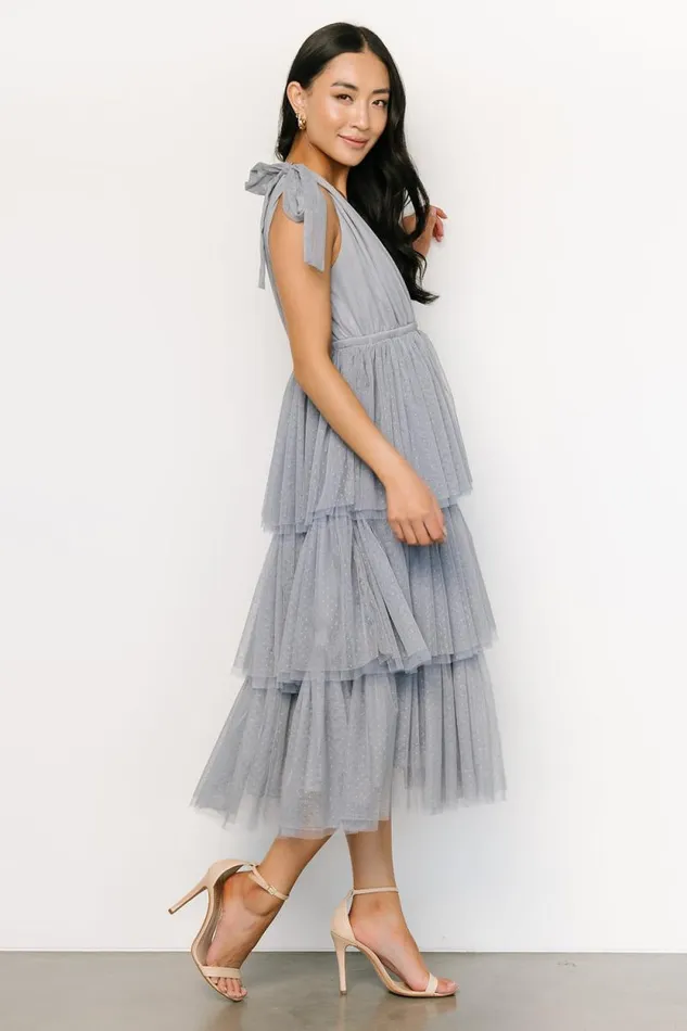 Women Tessa Tiered Tulle Tank Dress Slate Blue Baltic Born Tulle Styles Women Tessa Tiered Tulle Tank Dress Slate Blue Baltic Born Tulle Styles