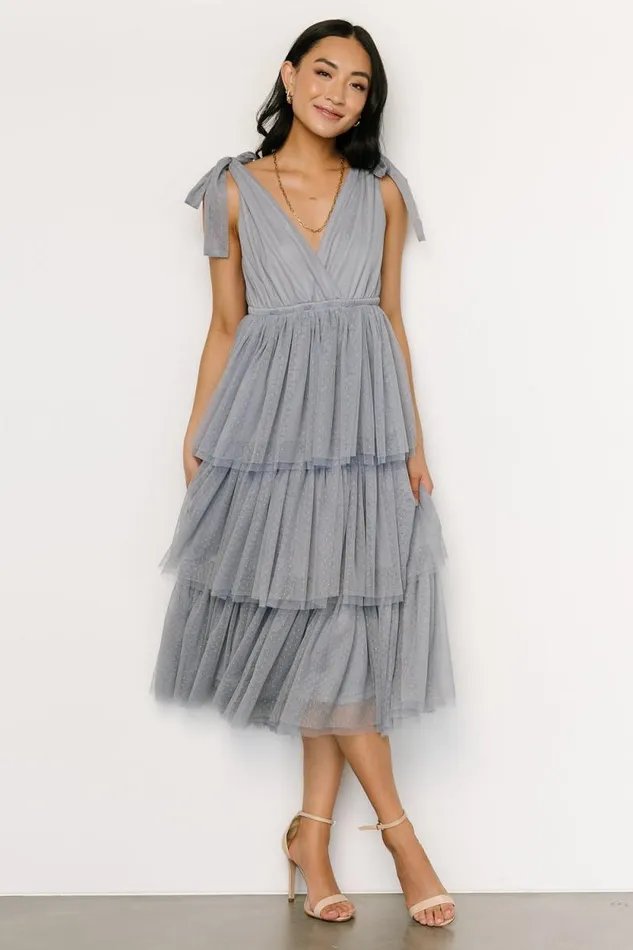 Women Tessa Tiered Tulle Tank Dress Slate Blue Baltic Born Tulle Styles Women Tessa Tiered Tulle Tank Dress Slate Blue Baltic Born Tulle Styles