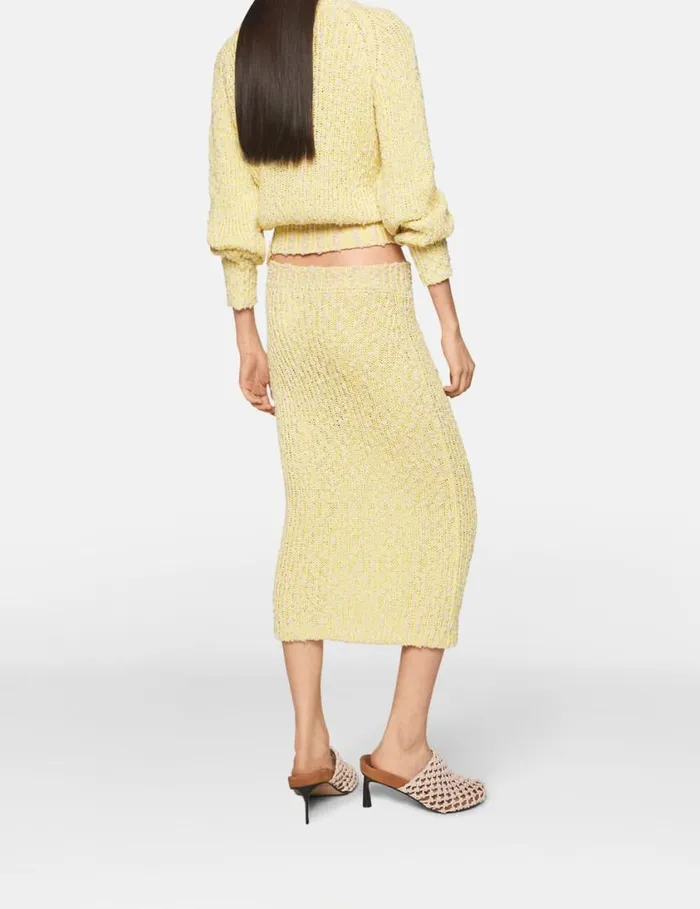 Women Textured Cotton Knit Crewneck Jumper Lemon Yellow Stella McCartney Knitwear Women Textured Cotton Knit Crewneck Jumper Lemon Yellow Stella McCartney Knitwear