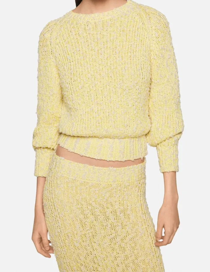 Women Textured Cotton Knit Crewneck Jumper Lemon Yellow Stella McCartney Knitwear Women Textured Cotton Knit Crewneck Jumper Lemon Yellow Stella McCartney Knitwear