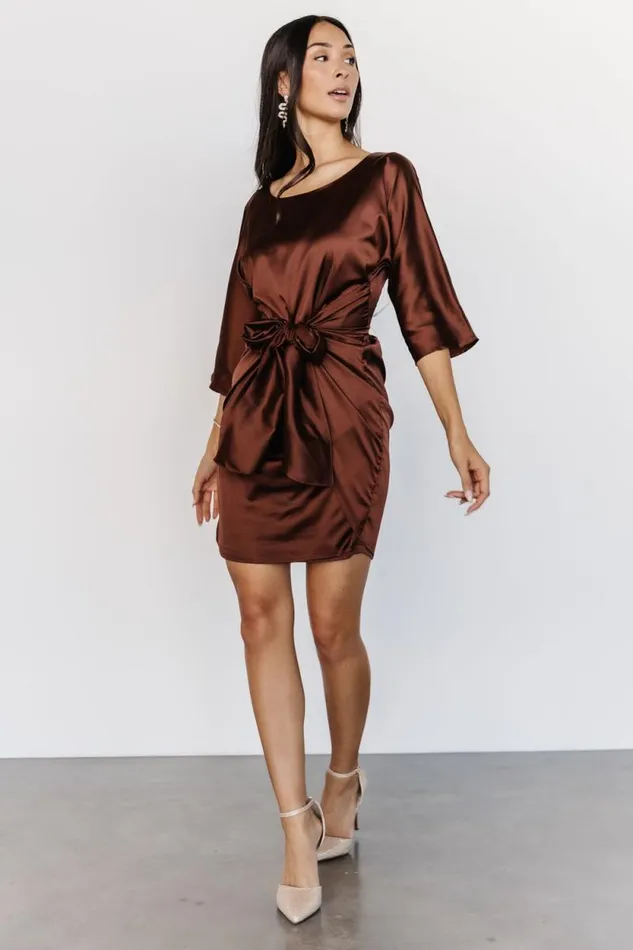 Women Theo Mini Dress Brown Baltic Born Short Dresses Women Theo Mini Dress Brown Baltic Born Short Dresses