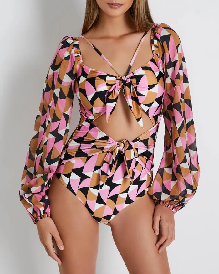 Women Tops and Bodysuits PatBO Plitka Cutout Bodysuit FINAL SALE Pink