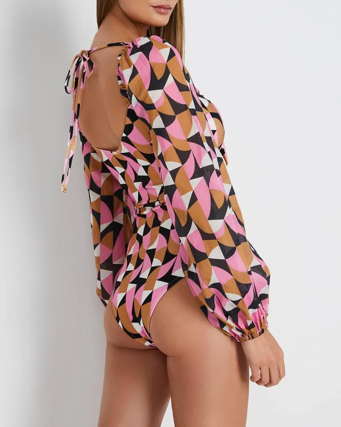 Women Tops and Bodysuits PatBO Plitka Cutout Bodysuit FINAL SALE Pink