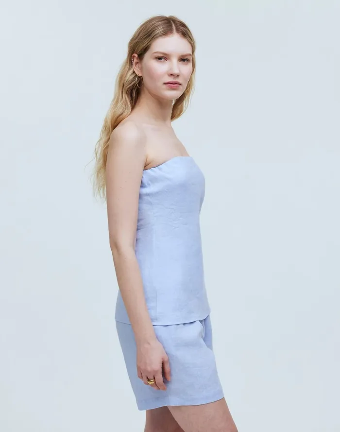 Women Tops and Shirts Madewell Donni Linen Tube Top Cloud