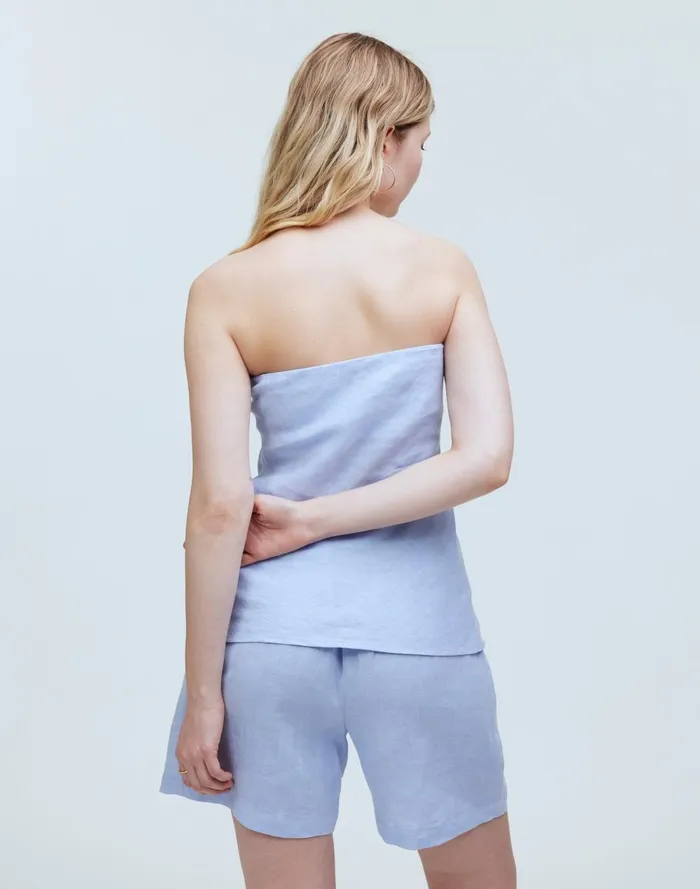 Women Tops and Shirts Madewell Donni Linen Tube Top Cloud