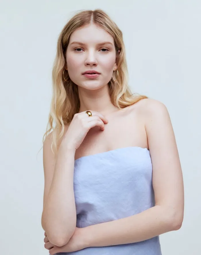 Women Tops and Shirts Madewell Donni Linen Tube Top Cloud