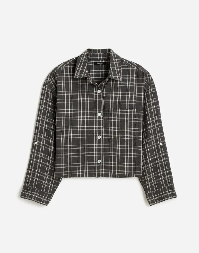 Women Tops and Shirts Madewell StraightHem Shirt Hthr Medium Grey