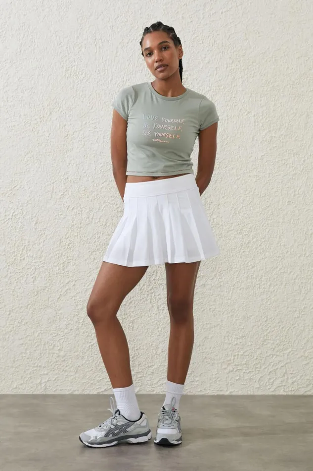Women Tops Cotton On Active Fitted Graphic Tshirt Green Cloudlcn Amber Vittoria