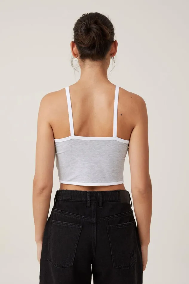 Women Tops Cotton On Billi High Neck Tank Grey Marle