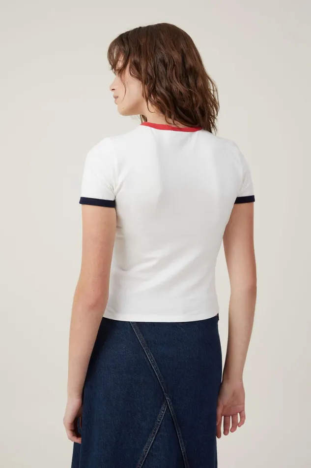 Women Tops Cotton On Fitted Longline Ford Tee Lcn Ford Genuine Ford Partsvintage White
