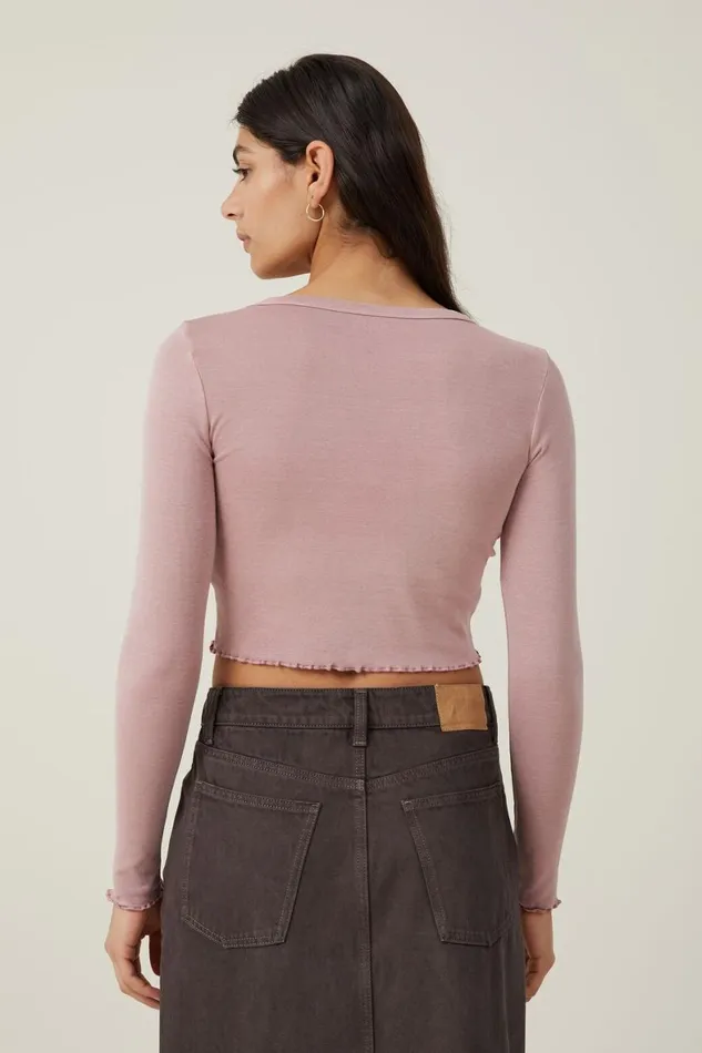 Women Tops Cotton On Longlseeve Lettuce Graphic Tee La Puissance Du Soleildusty Rose