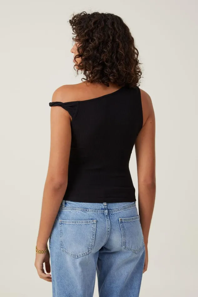Women Tops Cotton On Margot Off The Shoulder Tank Black