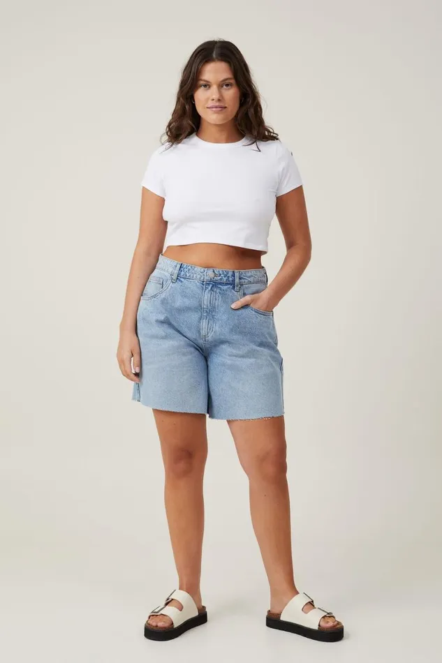 Women Tops Cotton On Micro Crop Tee White