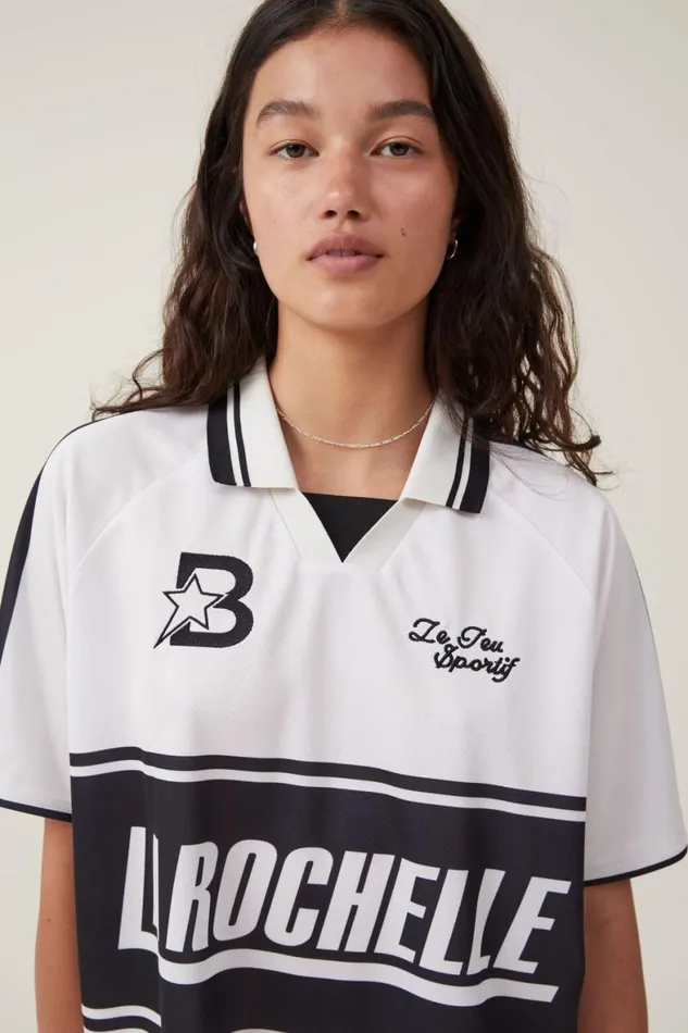 Women Tops Cotton On Oversized Rugby Raglan Tee 92stone