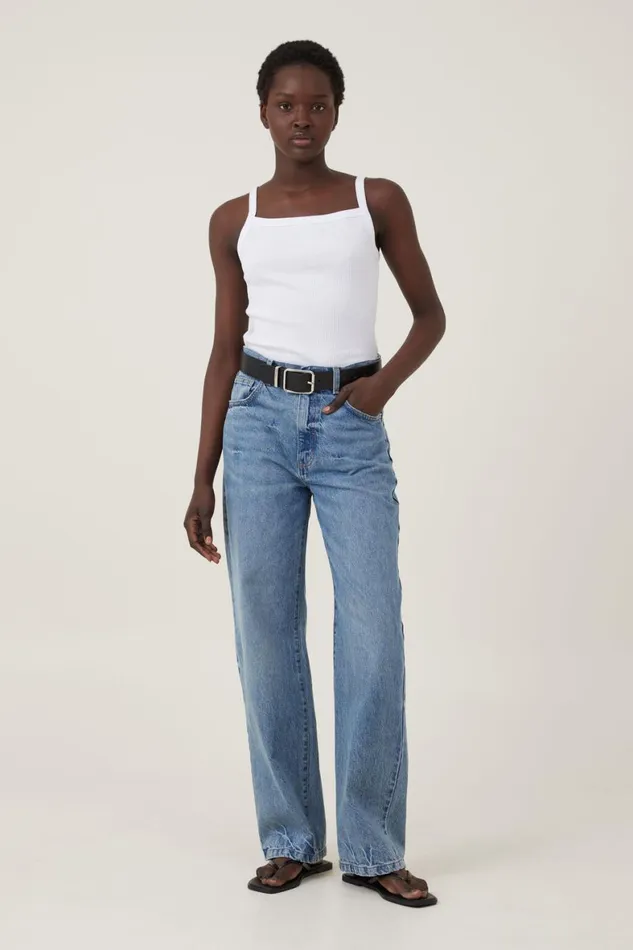 Women Tops Cotton On Rory Straight Neck Cami White