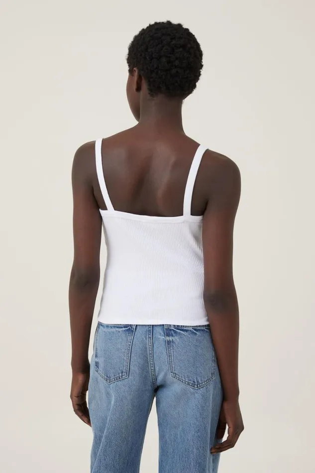 Women Tops Cotton On Rory Straight Neck Cami White