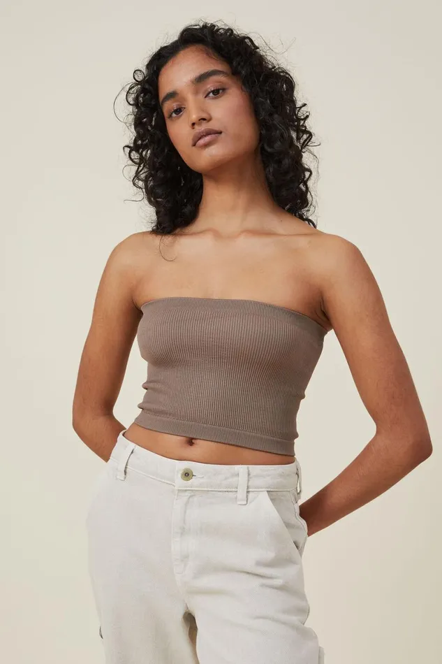 Women Tops Cotton On Seamless Ellie Tube Top Rich Taupe