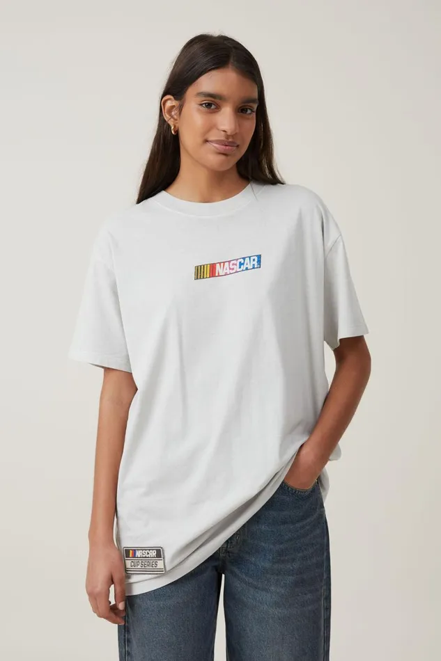 Women Tops Cotton On The Oversized Graphic License Tee Lcn Ncr Nascar Patchessmoke