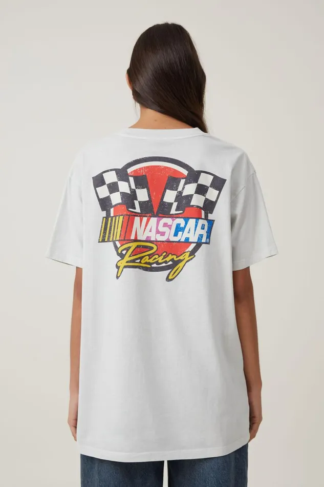 Women Tops Cotton On The Oversized Graphic License Tee Lcn Ncr Nascar Patchessmoke