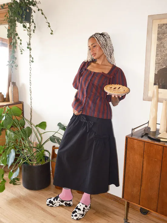 Women Tops Lisa Says Gah Harriet Blouse Burgundy Navy Stripe