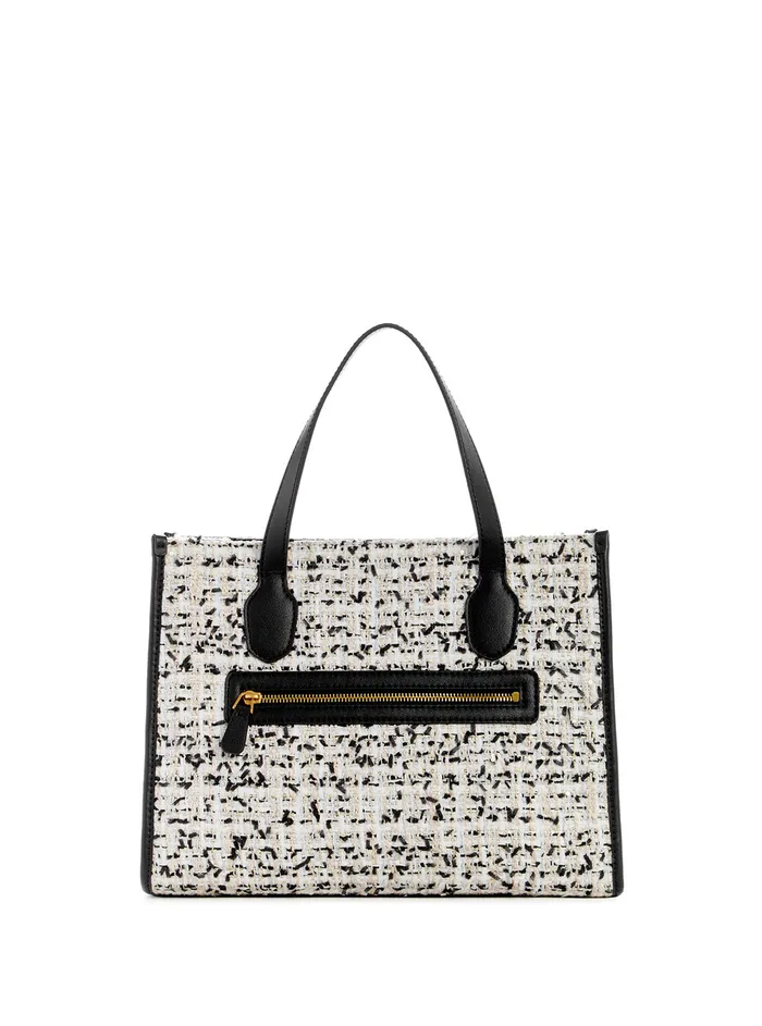 Women Tote Bags GUESS Cream Multi Tweed Silvana Tote Bag Women Tote Bags GUESS Cream Multi Tweed Silvana Tote Bag
