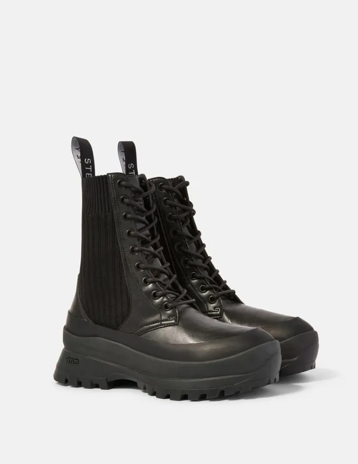 Women Trace LaceUp Biker Boots Black Stella McCartney Boots Women Trace LaceUp Biker Boots Black Stella McCartney Boots