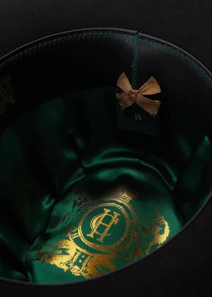 Women Trilby Hat Gold Feather Black Holland Cooper Hats and Headbands Women Trilby Hat Gold Feather Black Holland Cooper Hats and Headbands
