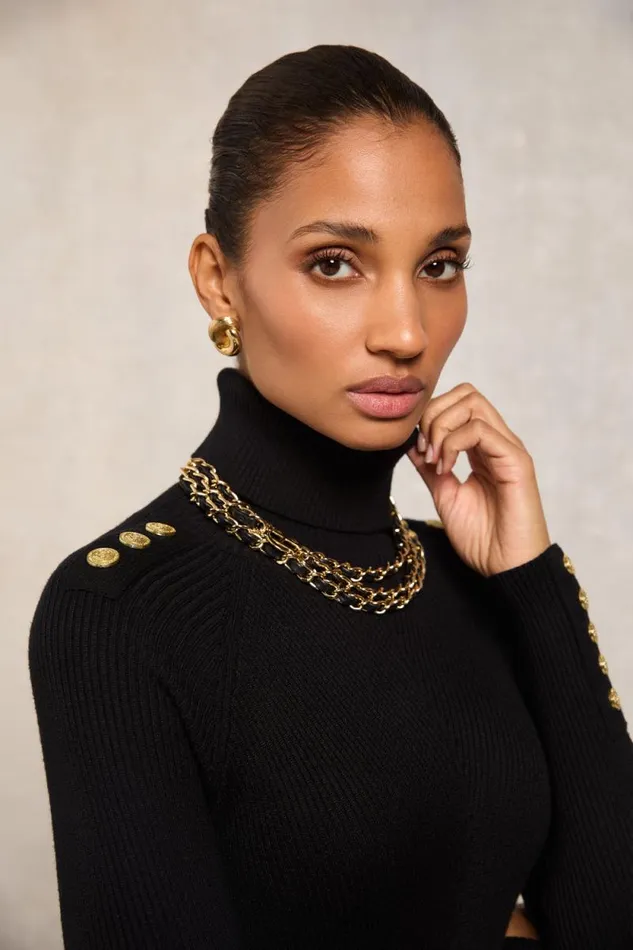 Women Triple Chain Necklace Black Gold Holland Cooper Jewellery and Keyring Women Triple Chain Necklace Black Gold Holland Cooper Jewellery and Keyring