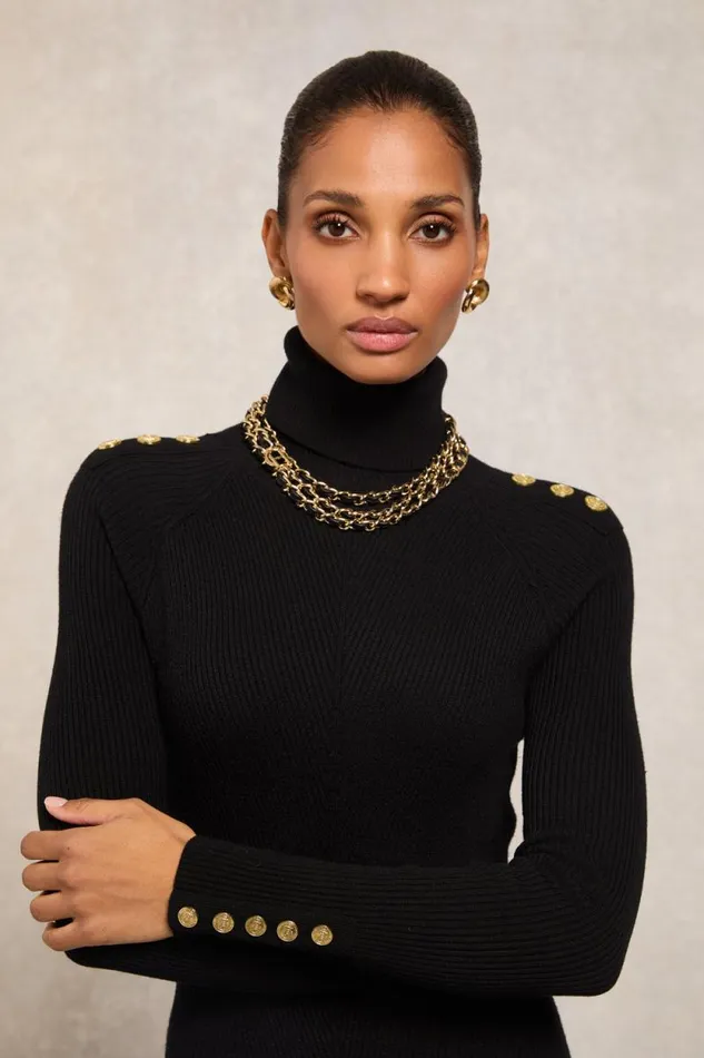 Women Triple Chain Necklace Black Gold Holland Cooper Jewellery and Keyring Women Triple Chain Necklace Black Gold Holland Cooper Jewellery and Keyring