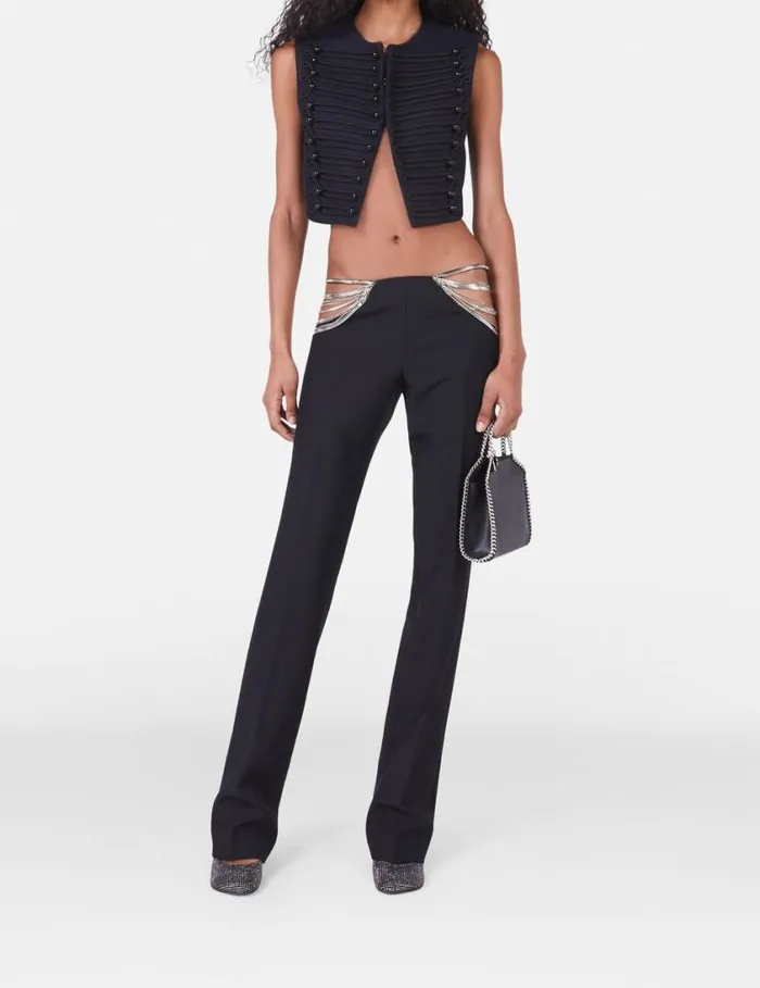Women Ultra Low Rise Chain Trousers Black Stella McCartney Tailoring