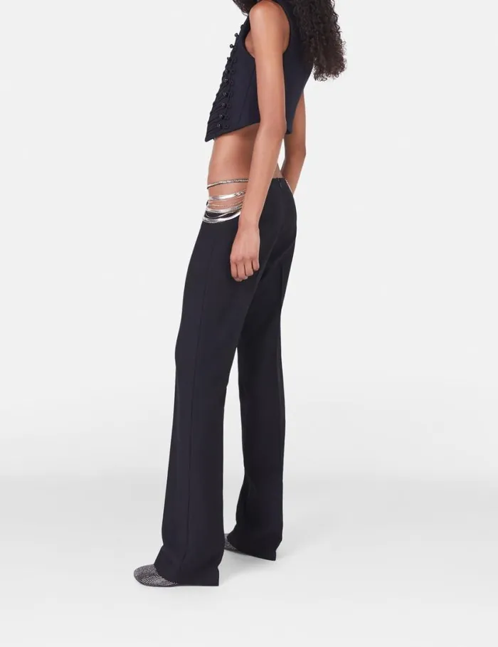Women Ultra Low Rise Chain Trousers Black Stella McCartney Tailoring