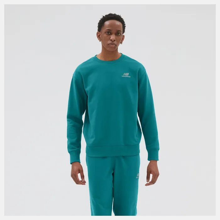 Women Unissentials French Terry Crewneck Sweatshirt Vintage Teal New Balance Hoodies and Sweatshirts