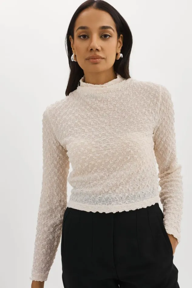 Women VELMA Crossover Long Sleeve Top Off White LAMARQUE Tops Women VELMA Crossover Long Sleeve Top Off White LAMARQUE Tops