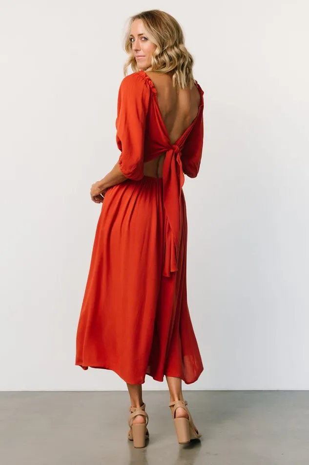 Women Vicki Midi Dress Rust Baltic Born Midi Dresses Women Vicki Midi Dress Rust Baltic Born Midi Dresses