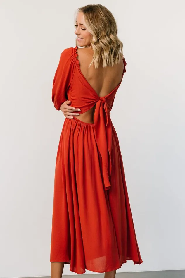 Women Vicki Midi Dress Rust Baltic Born Midi Dresses Women Vicki Midi Dress Rust Baltic Born Midi Dresses