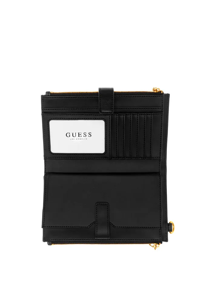 Women Wallets GUESS Black Logo Abey Zip Organiser