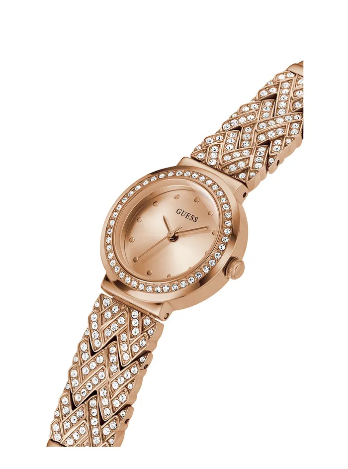 Women Watches GUESS Rose Gold Treasure Crystal Watch