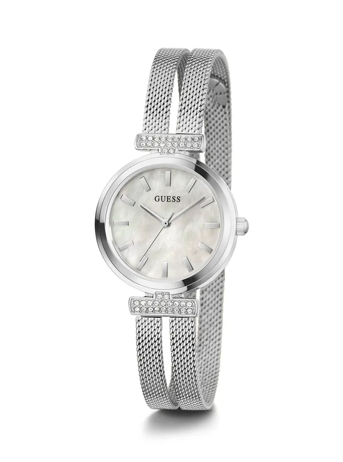Women Watches GUESS Silver Array Crystal Mesh Watch Women Watches GUESS Silver Array Crystal Mesh Watch