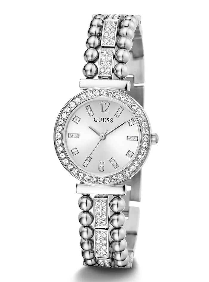 Women Watches GUESS Silver Beaded Glitz Gala Watch Women Watches GUESS Silver Beaded Glitz Gala Watch
