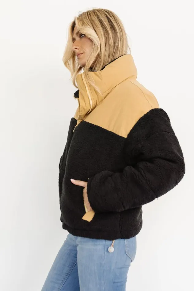 Women Weekender Sherpa Puffer Jacket Khaki Black Baltic Born Outerwear Women Weekender Sherpa Puffer Jacket Khaki Black Baltic Born Outerwear