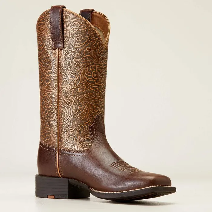 Women Western Boots Ariat Round Up Wide Square Toe Western Boot Arizona Brown Women Western Boots Ariat Round Up Wide Square Toe Western Boot Arizona Brown