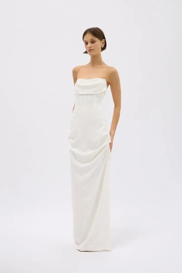 Women White Dresses Rachel Gilbert KYLO GOWN Women White Dresses Rachel Gilbert KYLO GOWN
