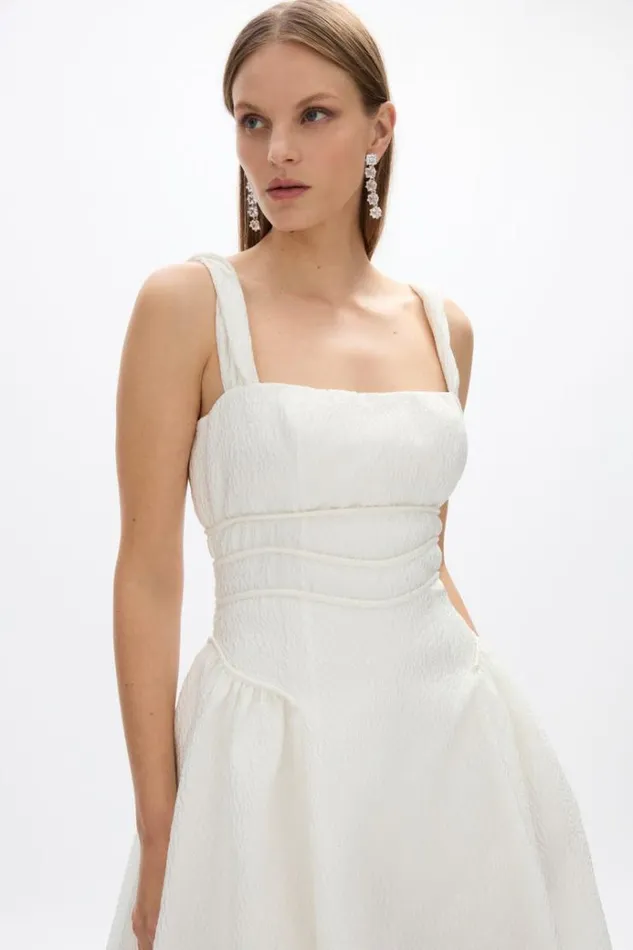 Women White Dresses Rachel Gilbert Sophia Strap Dress Ivory Women White Dresses Rachel Gilbert Sophia Strap Dress Ivory