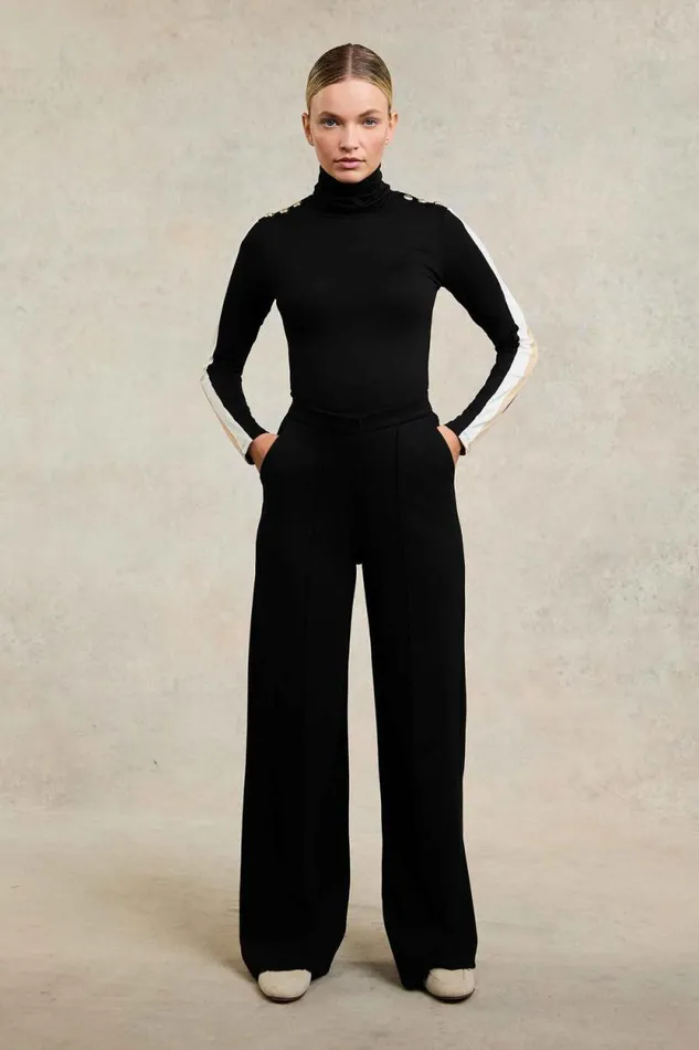 Women Wide Leg Pant Black Black Holland Cooper Trousers