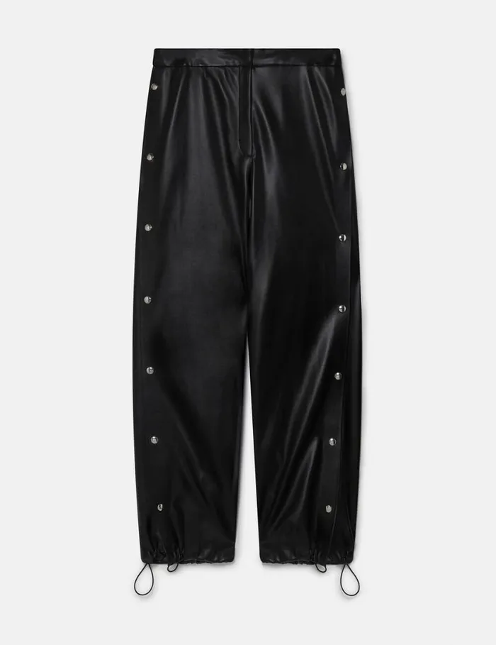 Women WideLeg PopperStudded Joggers Black Stella McCartney Pants And Shorts