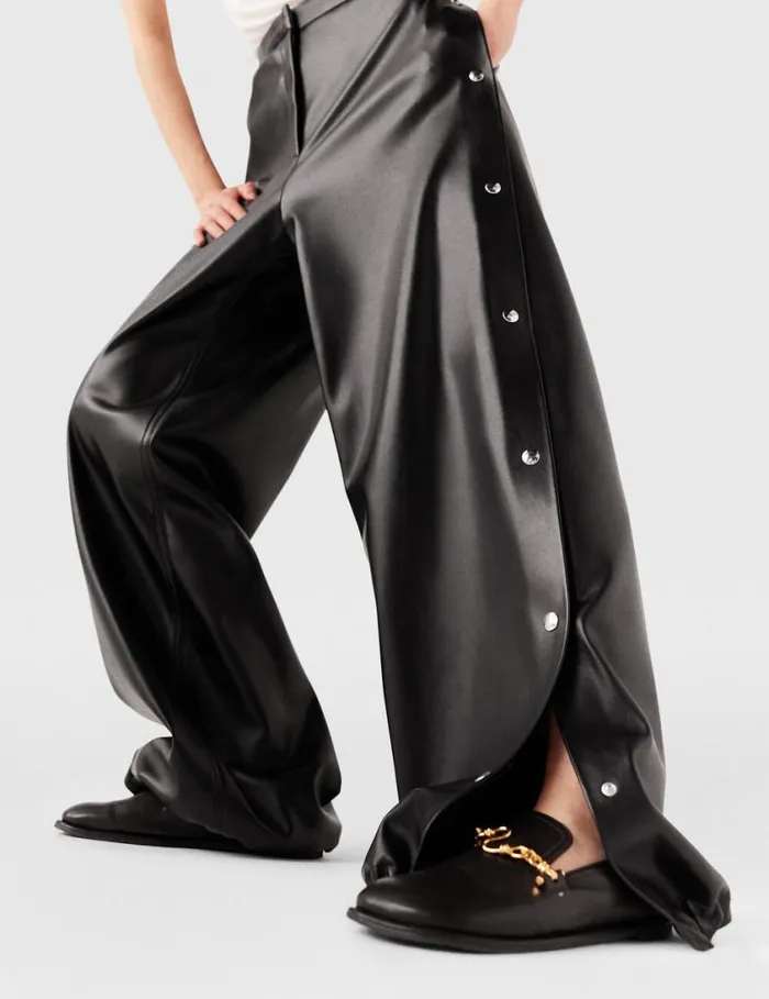 Women WideLeg PopperStudded Joggers Black Stella McCartney Pants And Shorts Women WideLeg PopperStudded Joggers Black Stella McCartney Pants And Shorts