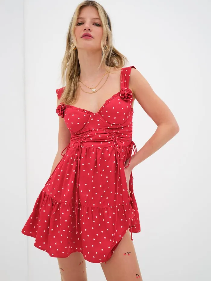 Women Willa Mini Dress Red For Love and Lemons Dresses