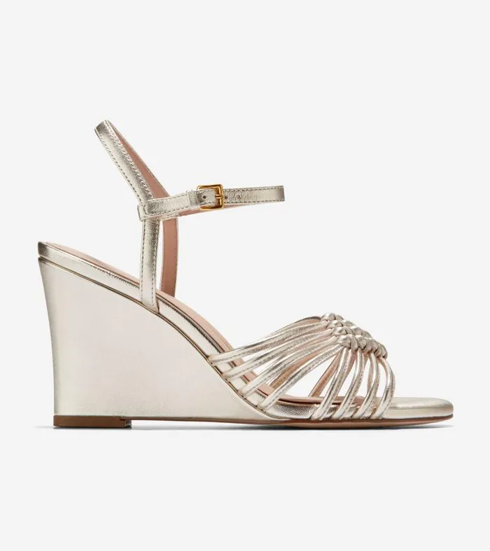 Women Women039s JITNEY KNOT WEDGE Gold Cole Haan Sandals