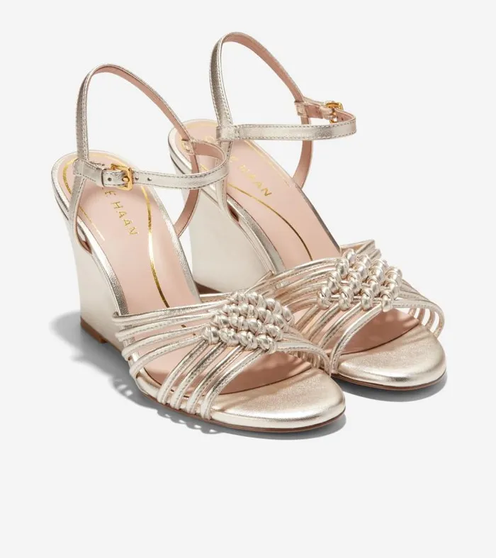 Women Women039s JITNEY KNOT WEDGE Gold Cole Haan Sandals Women Women039s JITNEY KNOT WEDGE Gold Cole Haan Sandals