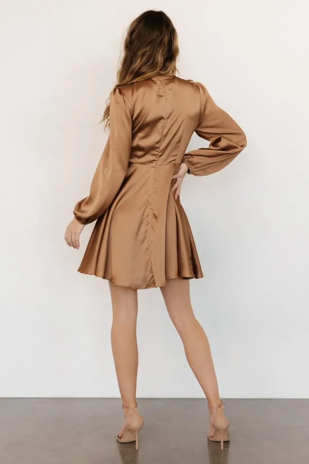 Women Woodbury Satin Mini Dress Mocha Baltic Born Short Dresses